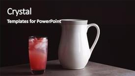  Presentation with glass - PPT layouts featuring homemade refreshing drink with watermelon background and a wine colored foreground