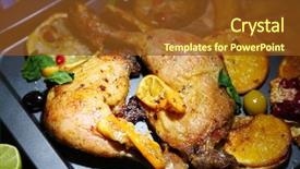  Presentation with roasted chicken - Amazing theme having homemade roasted chicken drumsticks backdrop and a  colored foreground
