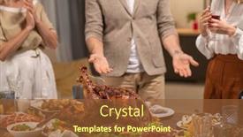  Presentation with members - Beautiful presentation design featuring homemade-roasted-turkey-among-fresh backdrop and a tawny brown colored foreground