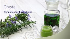  Presentation with tools - Presentation featuring homemade-rosemary-balm-and-ingredients background and a sky blue colored foreground