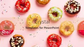  Presentation with donuts - Slide deck featuring homemade-round-glazed-donuts-ready background and a yellow colored foreground