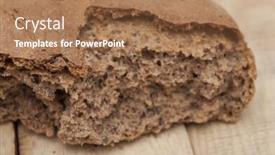  Presentation with homemade pastry apple pie pies - Slides consisting of homemade rye bread broken into pieces background and a coral colored foreground