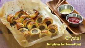  Presentation with british - Theme having traditional australian meat pies - homemade sausage rolls british savoury background and a tawny brown colored foreground