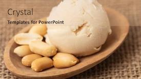  Presentation with ice cream - Audience pleasing PPT theme consisting of homemade-scoop-of-peanut-ice backdrop and a coral colored foreground