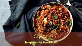  Presentation with spaghetti - Slides featuring homemade-spaghetti-with-bolognese-sauce background and a tawny brown colored foreground