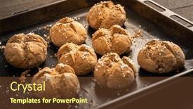  Presentation with baking - Theme having homemade-spelt-bread-rolls background and a tawny brown colored foreground