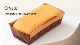  Presentation with cake - Audience pleasing presentation design consisting of homemade sponge cake in paper backdrop and a blonde colored foreground