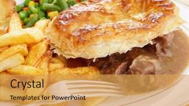  Presentation with kidney - Presentation theme with homemade steak and kidney background and a yellow colored foreground