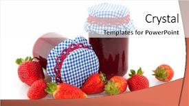  Presentation with fruit jam - Slides featuring homemade strawberry jam or marmalade background and a white colored foreground