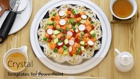  Presentation with toronto - Presentation theme enhanced with homemade-sushi-pizza-creative-sushi background and a coral colored foreground