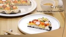  Presentation with toronto - Slide deck featuring homemade-sushi-pizza-creative-sushi background and a soft green colored foreground