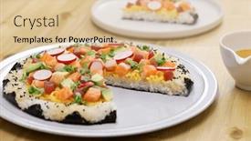  Presentation with toronto - PPT layouts having homemade-sushi-pizza-creative-sushi background and a lemonade colored foreground