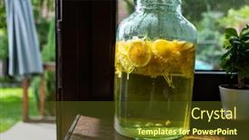  Presentation with syrup - Beautiful slide deck featuring homemade-syrup-of-elderberry-flowers backdrop and a tawny brown colored foreground