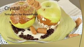  Presentation with napkin - Beautiful slide set featuring homemade taffy apples on napkin on wooden background backdrop and a yellow colored foreground