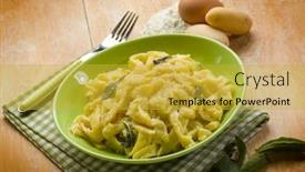  Presentation with sage - Cool new PPT theme with homemade tagliatelle with butter sage and parmesan cheese backdrop and a gold colored foreground