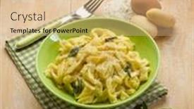  Presentation with sage - Cool new slide set with homemade tagliatelle with butter sage and parmesan cheese backdrop and a lemonade colored foreground