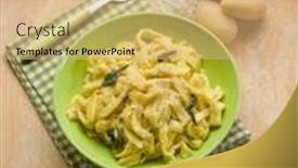  Presentation with sage - Audience pleasing presentation theme consisting of homemade tagliatelle with butter sage and parmesan cheese backdrop and a coral colored foreground