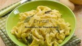  Presentation with sage - Slides consisting of homemade tagliatelle with butter sage and parmesan cheese background and a gold colored foreground