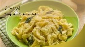  Presentation with sage - Slide deck featuring homemade tagliatelle with butter sage and parmesan cheese selective focus background and a coral colored foreground