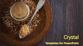  Presentation with seeds - PPT layouts consisting of homemade tahini with sesame background and a tawny brown colored foreground