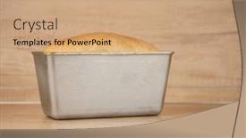  Presentation with bread - PPT theme consisting of homemade-toasted-whole-wheat-bread background and a coral colored foreground