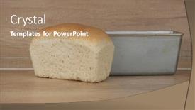  Presentation with bread - Beautiful PPT layouts featuring homemade-toasted-whole-wheat-bread backdrop and a coral colored foreground