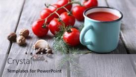  Presentation with tomato juice - Presentation theme enhanced with homemade-tomato-juice-in-color background and a light gray colored foreground