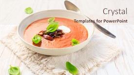  Presentation with eggplant - Beautiful slide deck featuring homemade-tomato-soup-with-grilled backdrop and a lemonade colored foreground