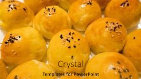  Presentation with food festival - Theme featuring homemade-traditional-chinese-food background and a gold colored foreground