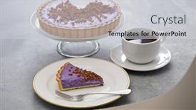  Presentation with filipino - Colorful presentation enhanced with homemade-ube-pie-topped backdrop and a light gray colored foreground