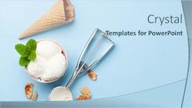  Presentation with ice cream sundae - Slide deck featuring homemade-vanilla-ice-cream-sundae background and a sky blue colored foreground