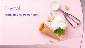  Presentation with ice cream sundae - Audience pleasing PPT layouts consisting of homemade-vanilla-ice-cream-sundae backdrop and a pink colored foreground