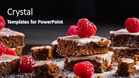  Presentation with chocolate nuts - Beautiful theme featuring homemade-vegan-chocolate-brownies backdrop and a black colored foreground