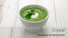  Presentation with british - Colorful presentation theme enhanced with homemade-watercress-soup-british-cuisine backdrop and a light gray colored foreground