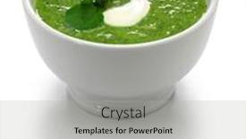  Presentation with british - Audience pleasing presentation consisting of homemade-watercress-soup-british-cuisine backdrop and a light gray colored foreground