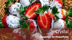  Presentation with chocolate covered strawberries - PPT theme featuring homemade-white-chocolate-covered-strawberries background and a tawny brown colored foreground