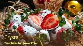  Presentation with chocolate covered strawberries - Amazing presentation theme having homemade-white-chocolate-covered-strawberries backdrop and a tawny brown colored foreground