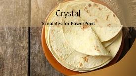  Presentation with whole wheat flour - PPT theme having homemade whole wheat flour tortilla background and a coral colored foreground