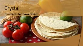  Presentation with whole wheat flour - Colorful presentation theme enhanced with homemade whole wheat flour tortilla backdrop and a gold colored foreground