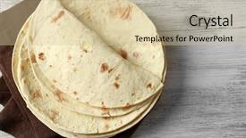  Presentation with whole wheat flour - Presentation design enhanced with homemade whole wheat flour tortilla background and a soft green colored foreground