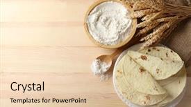 Presentation with whole wheat flour - PPT theme consisting of homemade whole wheat flour background and a lemonade colored foreground