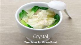  Presentation with soup - Cool new presentation with homemade-wonton-soup-with-bok backdrop and a gray colored foreground