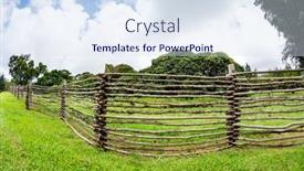  Presentation with ranch - Amazing PPT layouts having homemade-wooden-ranch-fence-made backdrop and a sky blue colored foreground