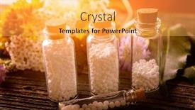  Presentation with homeopathic - Amazing PPT theme having homeopathic-lactose-sugar-globules backdrop and a yellow colored foreground
