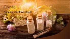  Presentation with lactose - Beautiful slide deck featuring homeopathic-lactose-sugar-globules backdrop and a yellow colored foreground