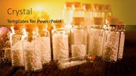  Presentation with homeopathic - Theme consisting of homeopathic-lactose-sugar-globules background and a yellow colored foreground