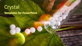  Presentation with homeopathic - Slides with homeopathic-lactose-sugar-globules background and a tawny brown colored foreground