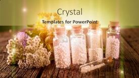  Presentation with homeopathic - Theme having homeopathic-lactose-sugar-globules background and a yellow colored foreground