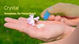  Presentation with lactose - PPT theme enhanced with homeopathic-lactose-sugar-globules background and a tawny brown colored foreground