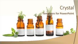  Presentation with homeopathy - PPT layouts featuring homeopathy - dropper bottles and herbs isolated background and a cream colored foreground